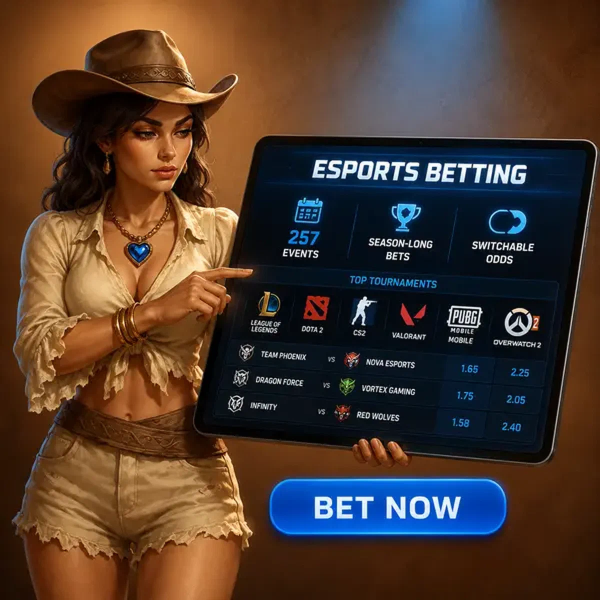 Analista esport fiducioso che esamina dati di torneo su schermo luminoso presso l'hub scommesse Rolldorado