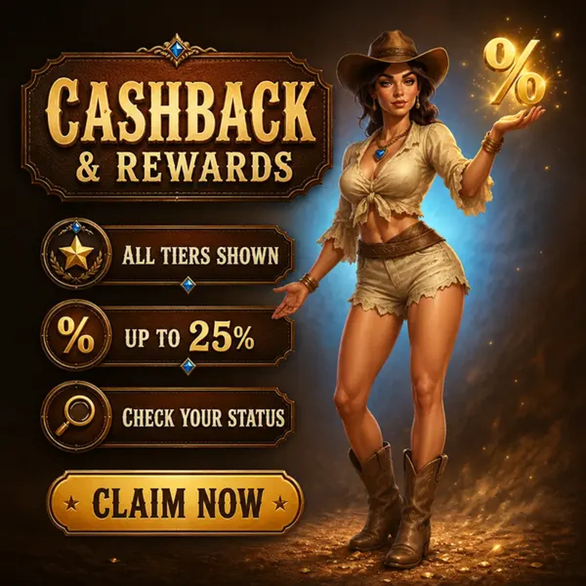 Donna sicura che mostra il portale login Richieste Cashback e Raccolta Premi con emblema percentuale dorato